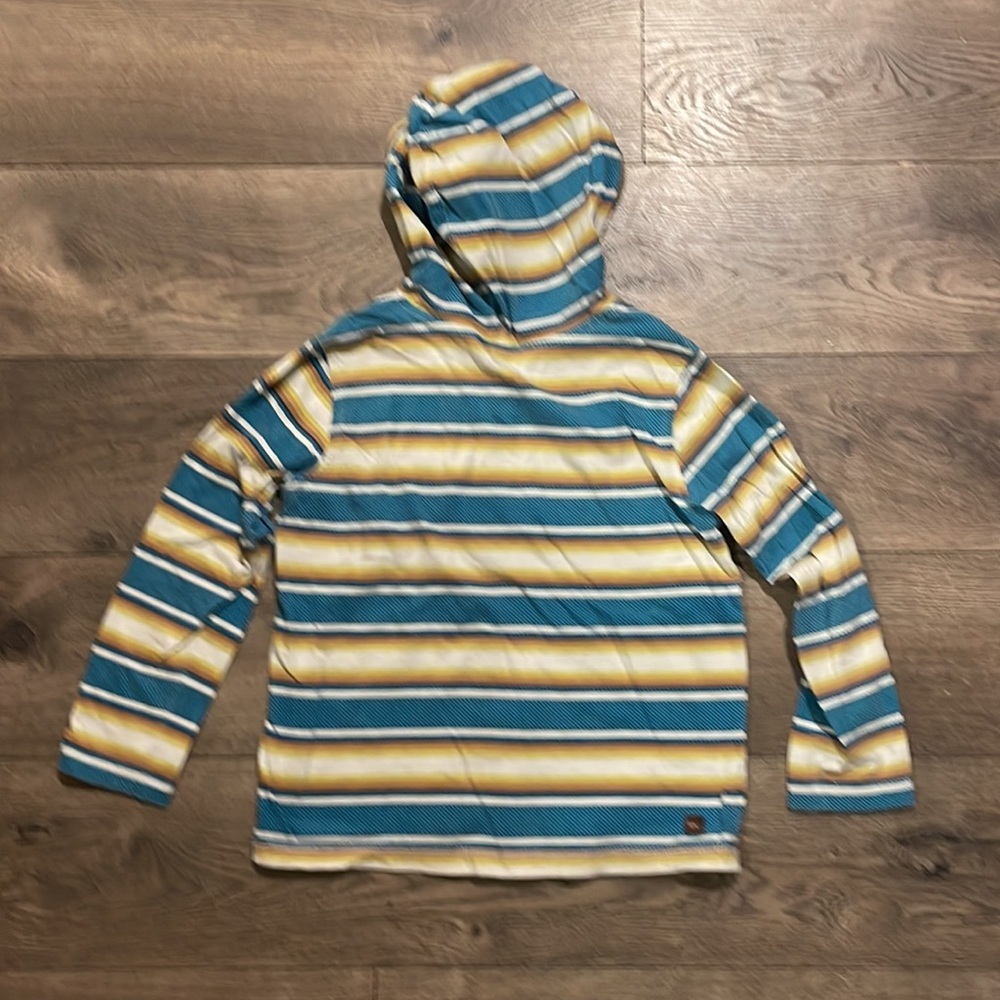 Tea Collection Striped Hoodie Tee - Size 7 - Picture 2 of 4